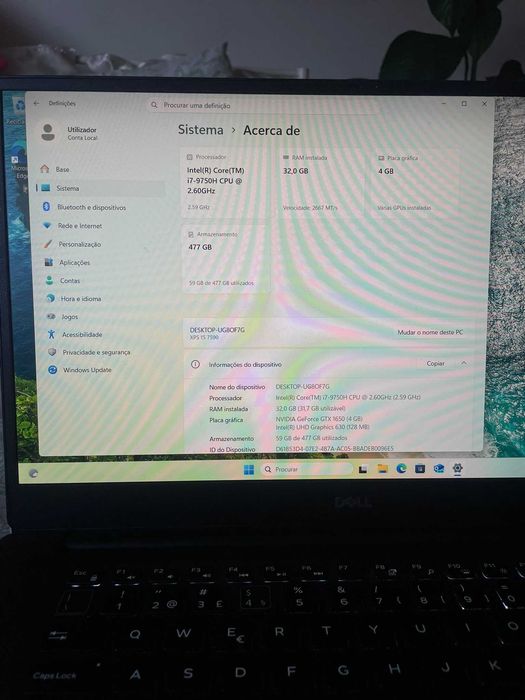 Computador Dell XPS 15 7590 | i7