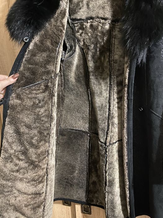 Дублянка преміум натуральне хутро овчина,комір песець