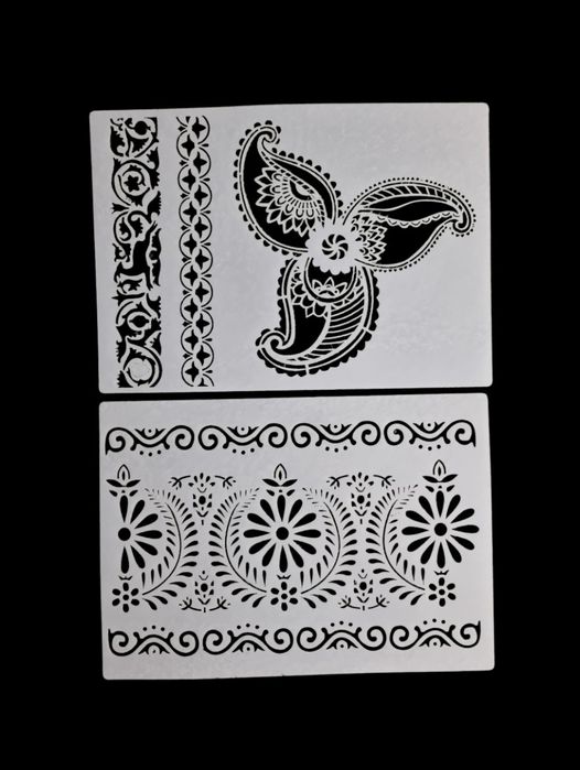 2 szt - Szablony malarskie, DIY, crapbookingu, tynk ozdobny - Nr C25