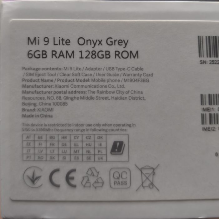 Xiaomi mi 9 lite 6gb/128gb