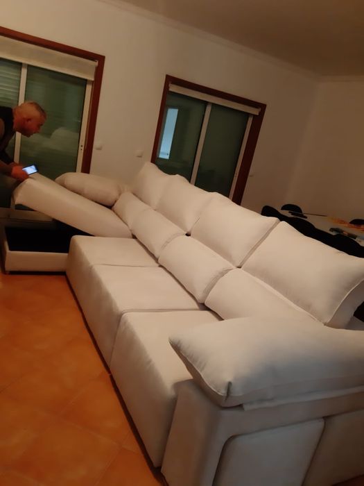 Sofá em L pele anti-gato