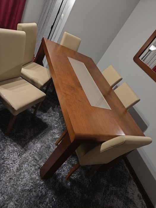 Mesa de jantar madeira Faia com 6 cadeiras