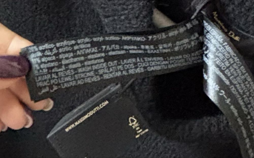 Kardigan Massimo Dutti czarny nowy z rozcięciami