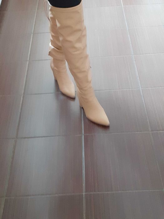 kozaki bezowe nowe śliczne