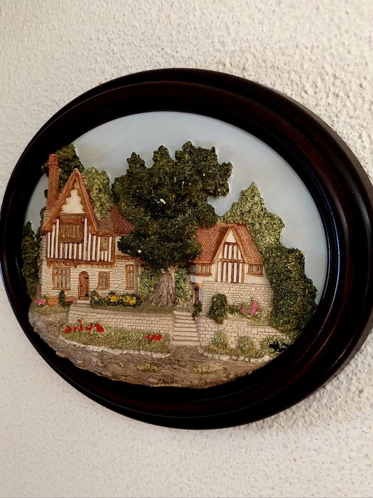 Quadros, placas ovais para parede feitas à mão em resina e em 3D