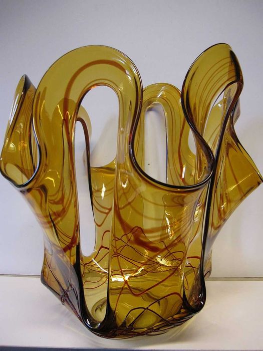 magnífica grande taça em vidro ART GLASS - 35,5 cm de altura