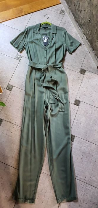 Vero Moda cudowny kombinezon khaki oliwka wiskoza premium S