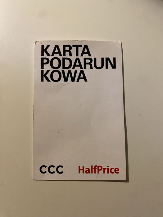 Karta podarunkowa do ccc i halfprice na 110 zł