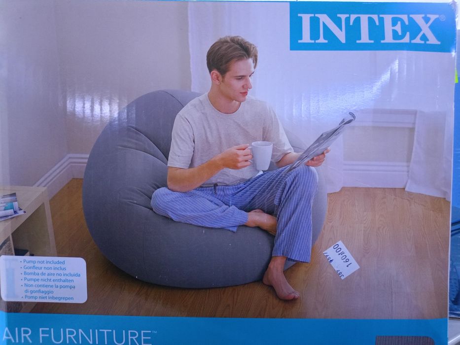 Fotel dmuchany marki Intex welur