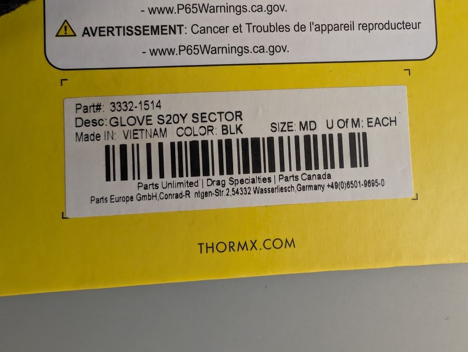 Luvas de moto para criança da marca THOR