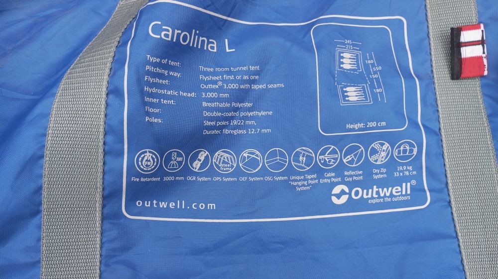 Duży namiot na 6 osób OUTWELL Carolina L
