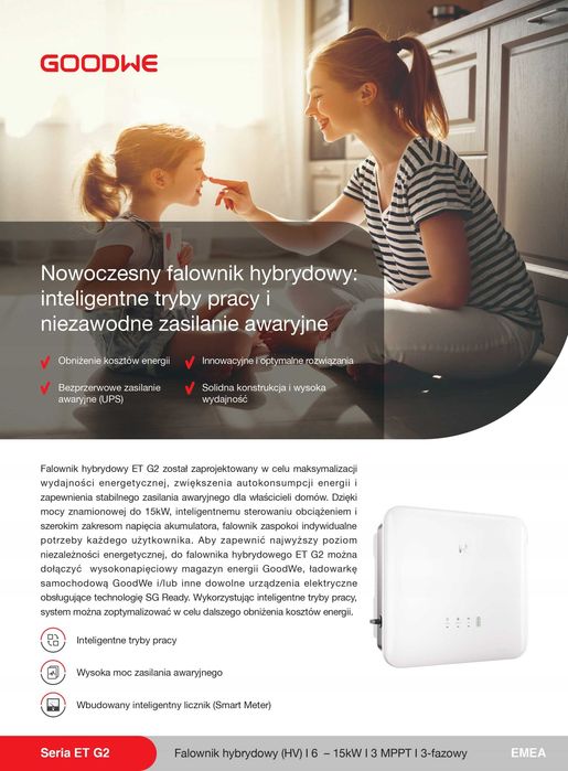 Falownik hybrydowy GoodWe GW15K-ET G2 AFCI Najnowszy model !!! 3 x MPPT !!!