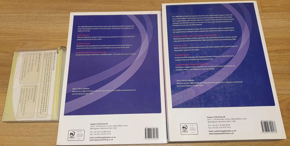 CIMA Official Study Text, Exam Practice Kit, Revision Cards 2013/2014