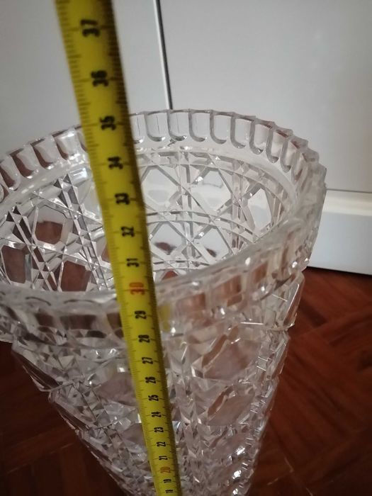 Vaso Floreira de cristal + Jara + Tampa (3 peças de Cristal)