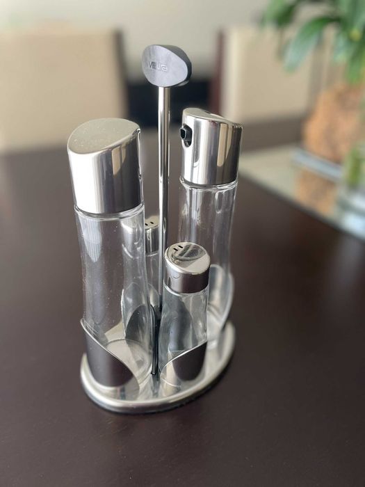 Conjunto galheteiro + saleiro com suporte - NOVO!