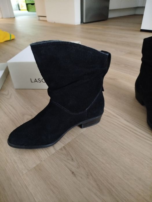 Buty zamszowe damskie kozaki Lasocki