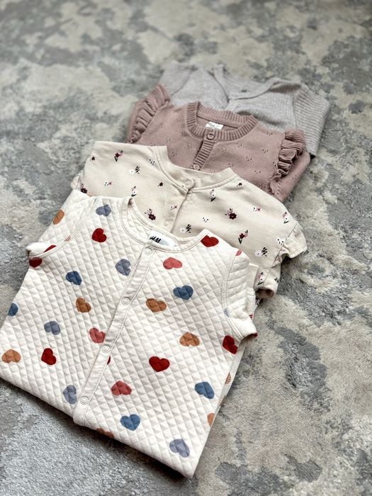 Теплі чоловічки ромпери H&M 74 розміру 6-9 місяців для дівчинки