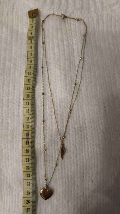 Naszyjnik podwójny krawatka celebrytka zloty