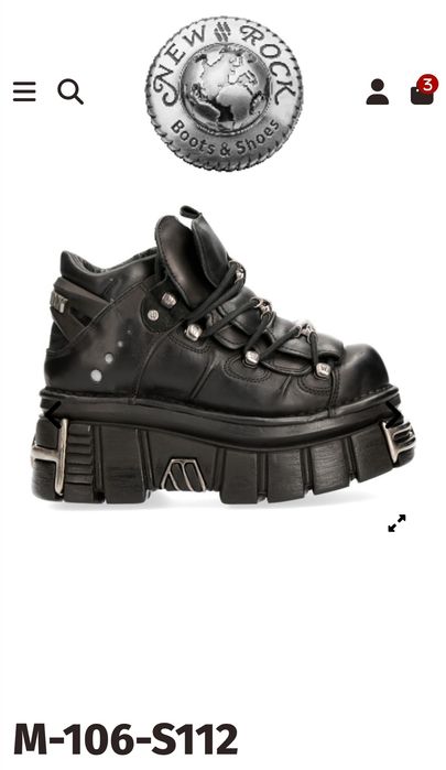 Шкіряні кросівки черевики New Rock Itali Negro  Nomada Negro  Tower Negro Acero M-106-S112 оригінал GOTICO HEAVY PUNK ROCK