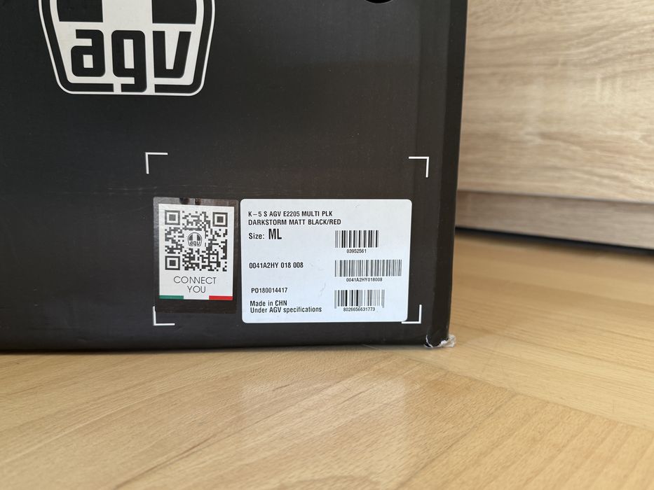 Kask AGV K-5 S DarkStorm Matt Black/Red M/L