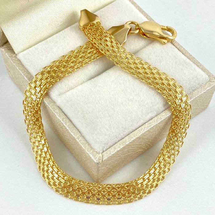 Elegancka ZŁOTA bransoletka BISMARK PRÓBA 585 (14K) 6,47g dł. 19,5 cm
