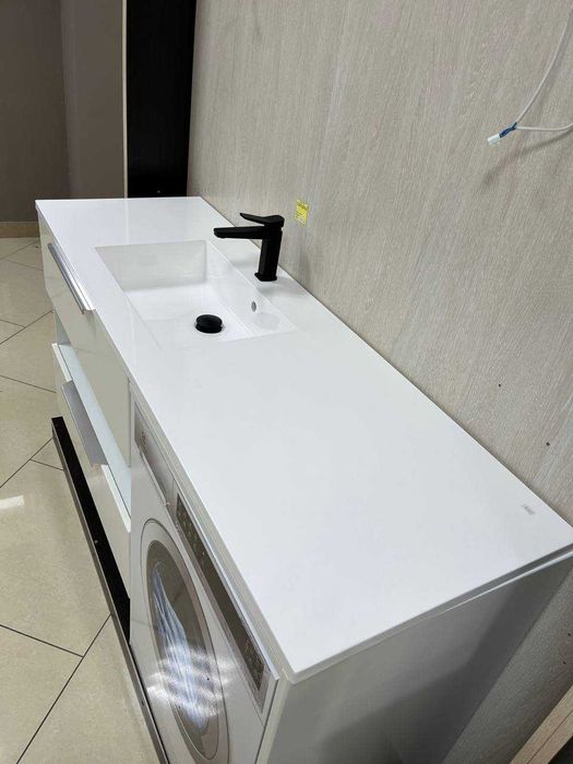 Тумба з раковиною і стільницею 150 см під пральну машину Fancy Marble