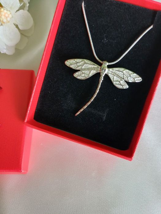 Srebrny naszyjnik- Ważka na łańcuszku. Pr 925