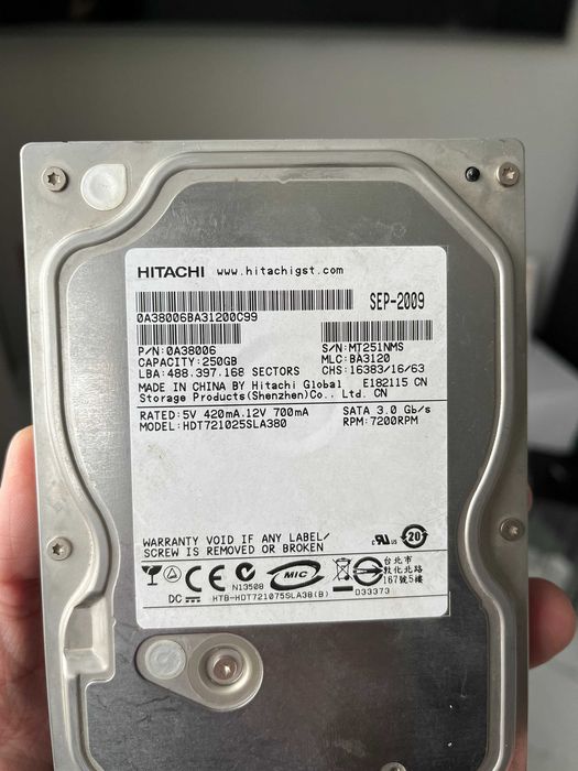 Продам HITACHI HDD 250 Gb