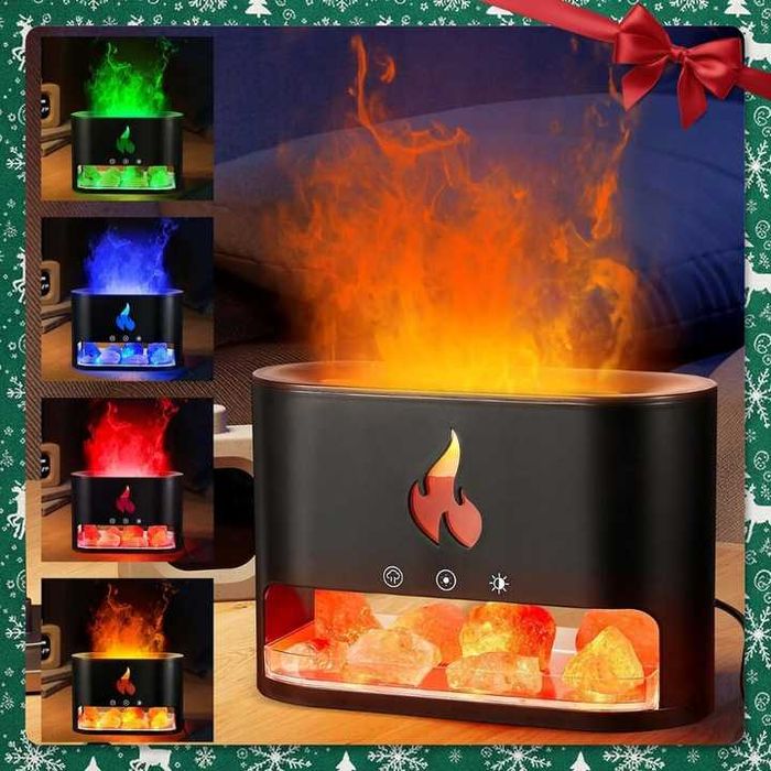 Nawilżacz Powietrza Kominek Lampka Nocna Efekt Płomienia Led Dyfuzor