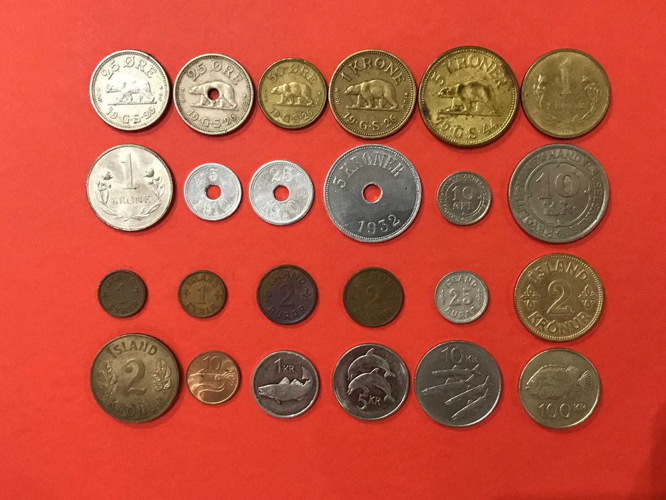 Обігові монети Гренландії та Ісландії