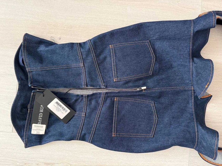 DAVID KOMA Corset Denim cotton mini dress UK6 XS міні сукня корсет