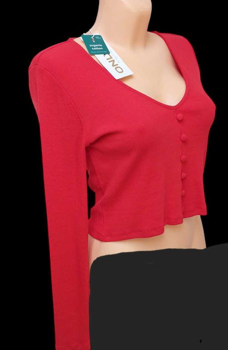 Bawełniana czerwona bluzka ONLY, R. M