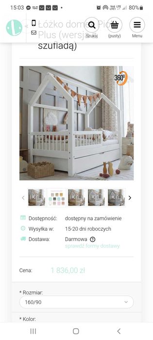 Lozeczko dzieciece domek