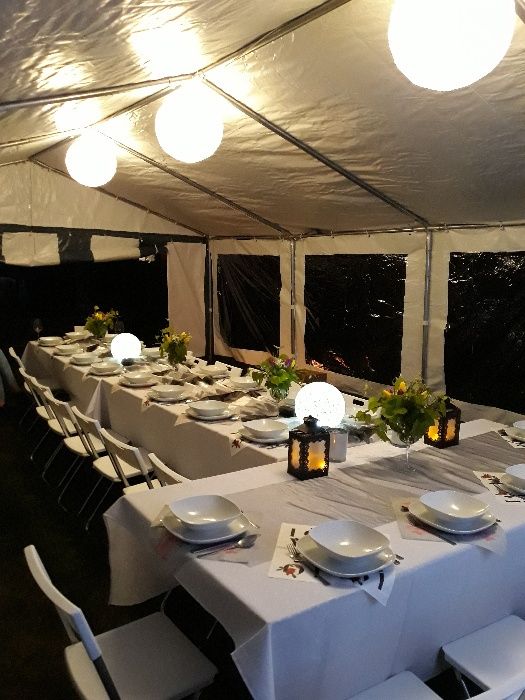 Namioty Wypożyczalnia wynajem namiotów zastawy stołowej