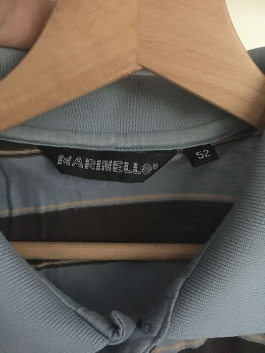 Made in Italy - polo t-shirt firmy Marinello - 100 % cotton, paski , M