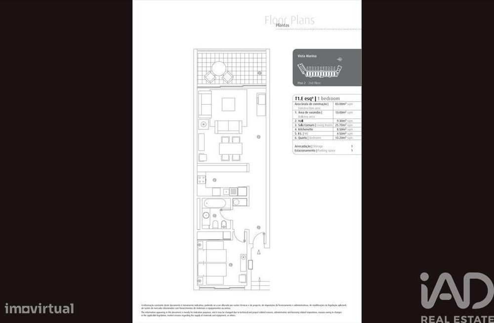 Apartamento T1 em Portimão de 40,46 m2