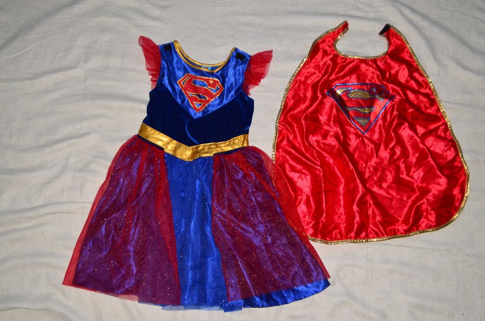 Платье с плащом SuperGirl 9-10y СуперДевушка костюм карнавальный образ