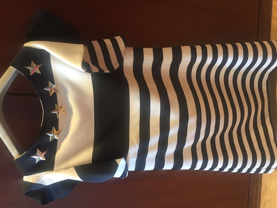 Vestido Mangano preto e beje