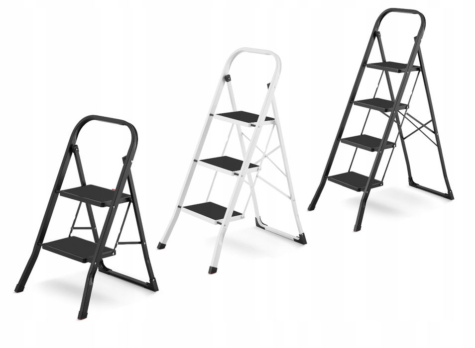 Drabina domowa składana stalowa drabinka schodki 4 stopnie HIGHER