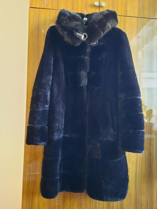 Шуба мутон+норка 46-48