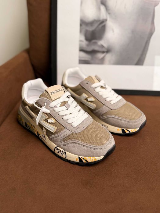 Кросівки Premiata Mick Beige Grey White / кроси Преміата Мік бежеві