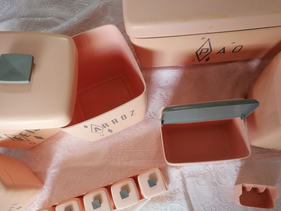 Conjunto vintage de caixas cozinha