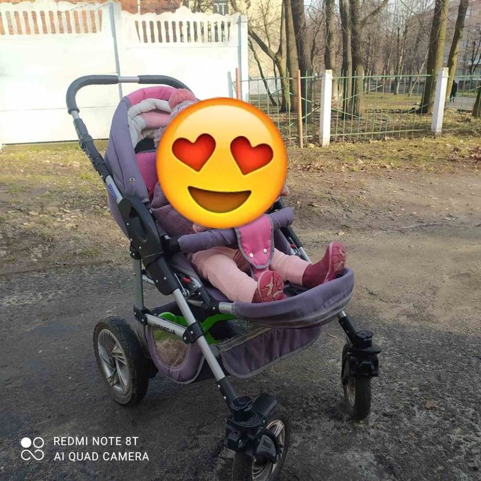 коляска 2в1 для дівчинки, каляска