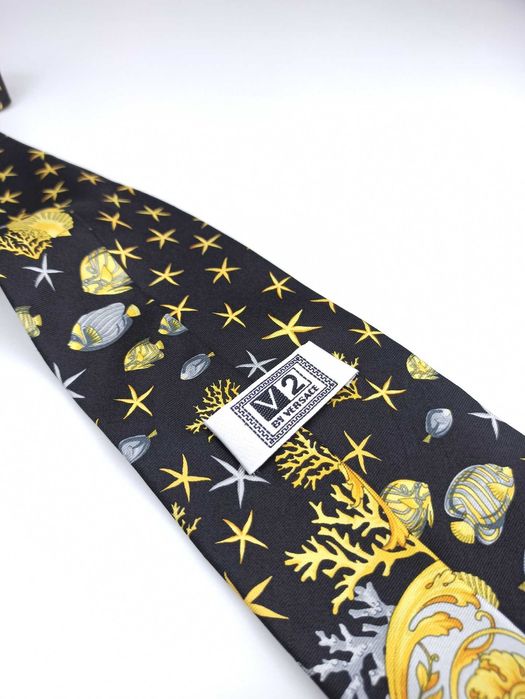 Gianni Versace jedwabny krawat w ryby rybki akwarium