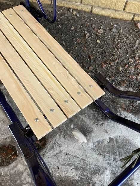 Сани Королівські з ручкою - штовхачем Сині