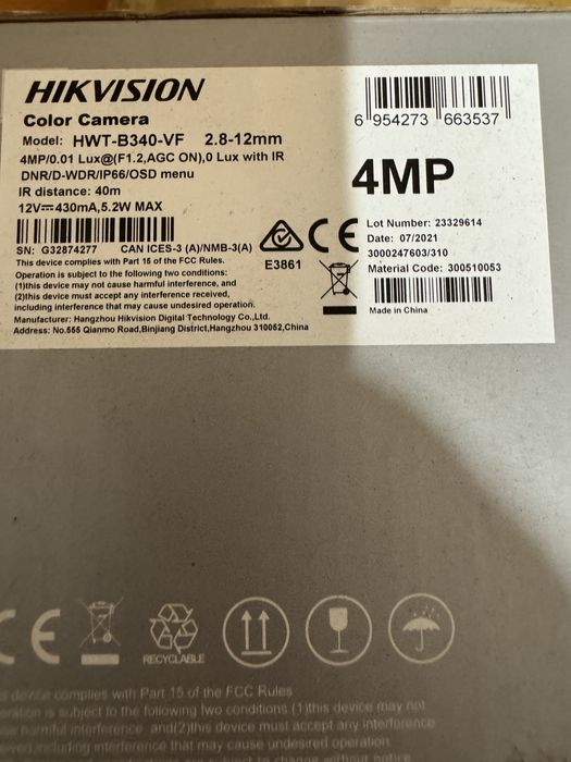 Câmara Hikvision Turbo HD Câmara Hikvision 4Mpx