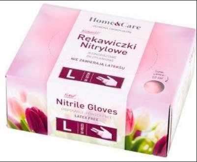 HOME&CARE rękawiczki nitrylowe różowe L