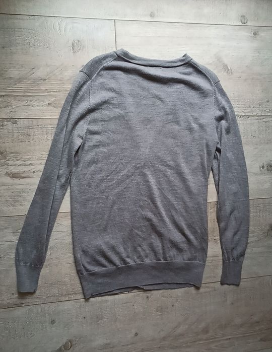 Sweter kardigan szary Virgin merino WOOL 100%