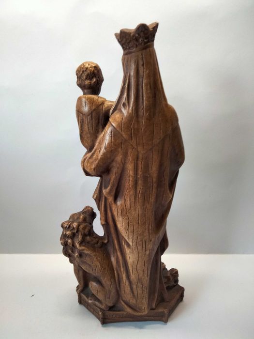 Duża stara figura Matka Boska ,Boża z dzieciątkiem Jezus