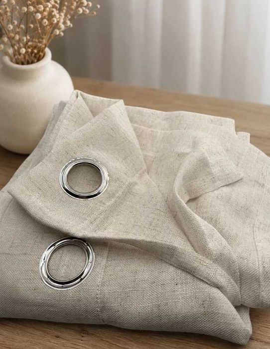 2 Cortinas Miulee Branco Natural 140x235 cm